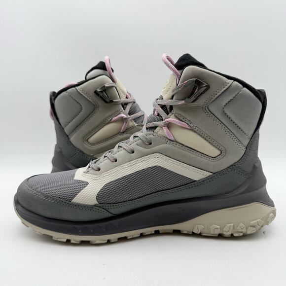 ECCO Womens Ultra Terrain Mid Warm Hiking Boot EU 37 US 6-6.5 Grey Nubuck WP NIB - Picture 8 of 13